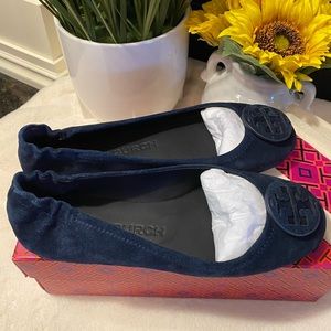 Tory Burch Minnie Suede Travel Ballet Flats
